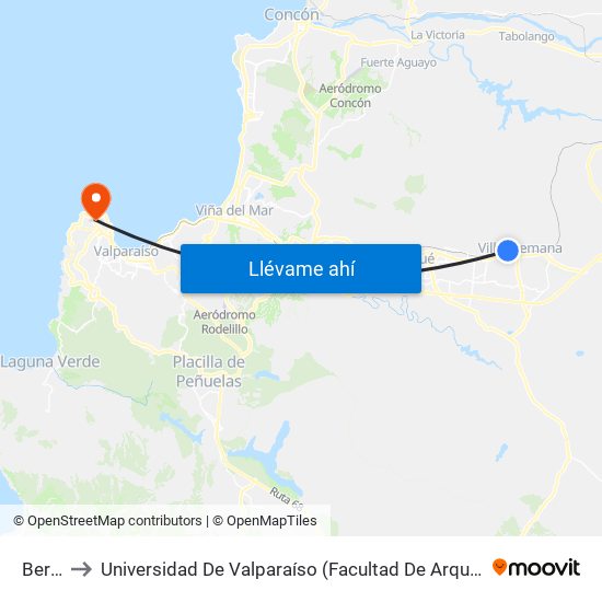 Berlin to Universidad De Valparaíso (Facultad De Arquitectura) map