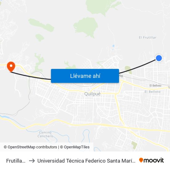 Frutillar, 605 to Universidad Técnica Federico Santa María Sede Viña Del Mar map