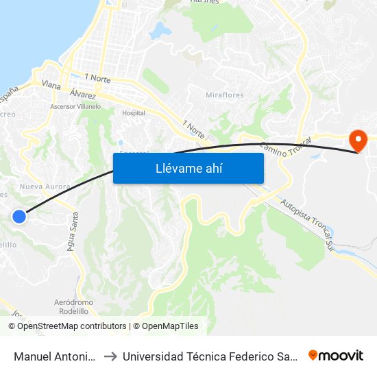 Manuel Antonio Matta, 3115 to Universidad Técnica Federico Santa María Sede Viña Del Mar map