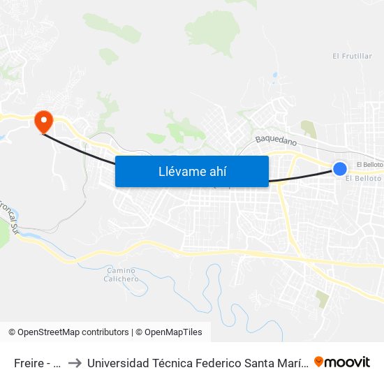 Freire - Araus to Universidad Técnica Federico Santa María Sede Viña Del Mar map