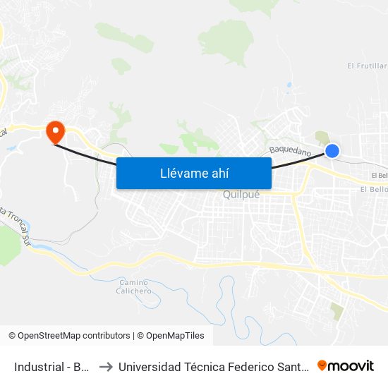 Industrial - Baden Powell to Universidad Técnica Federico Santa María Sede Viña Del Mar map