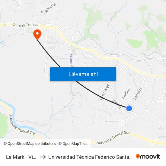 La Mark - Viña Del Mar to Universidad Técnica Federico Santa María Sede Viña Del Mar map