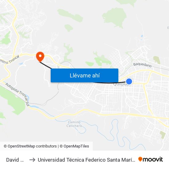 David Cortes to Universidad Técnica Federico Santa María Sede Viña Del Mar map