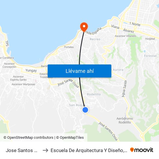 Jose Santos Ossa - Hanga Roa / Norte to Escuela De Arquitectura Y Diseño, E[Ad], Pontificia Universidad Catolica De Valparaíso map