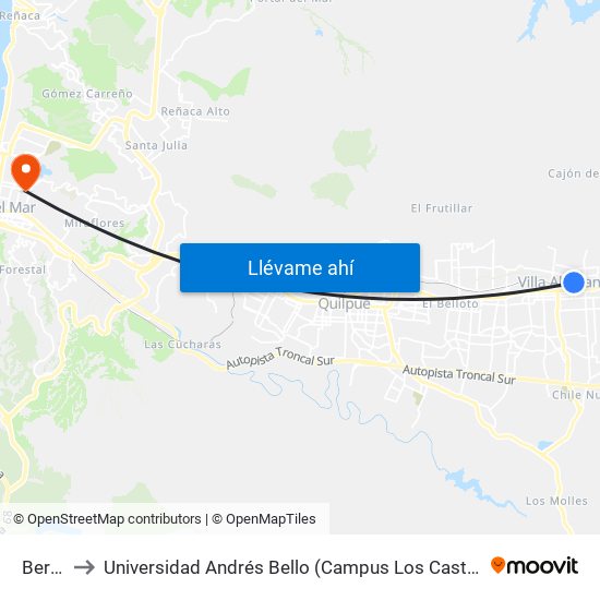 Berlin to Universidad Andrés Bello (Campus Los Castaños) map