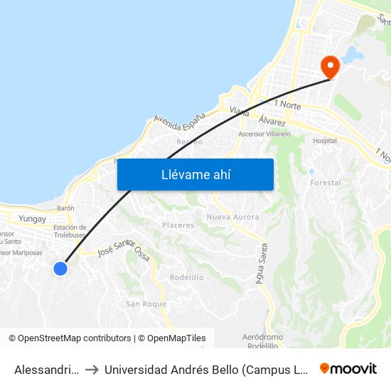 Alessandri, 140 to Universidad Andrés Bello (Campus Los Castaños) map