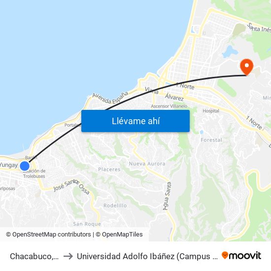 Chacabuco, 2719 to Universidad Adolfo Ibáñez (Campus Viña Del Mar) map