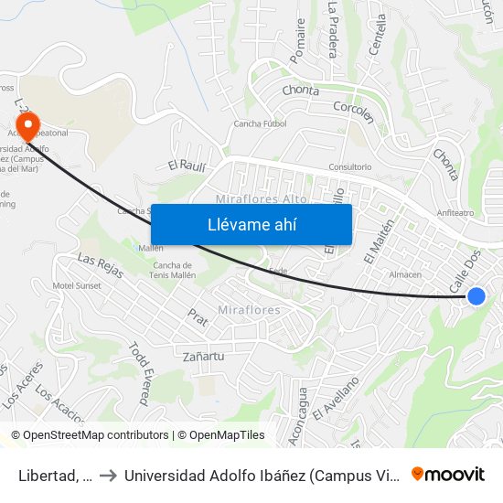 Libertad, 392 to Universidad Adolfo Ibáñez (Campus Viña Del Mar) map