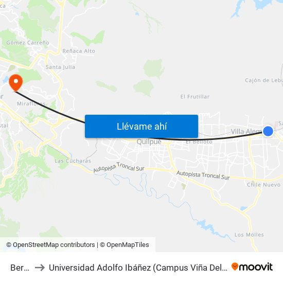 Berlin to Universidad Adolfo Ibáñez (Campus Viña Del Mar) map