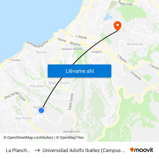 La Planchada, 5 to Universidad Adolfo Ibáñez (Campus Viña Del Mar) map