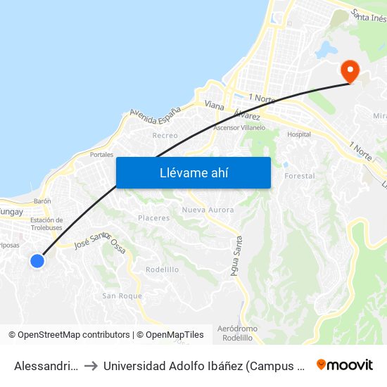 Alessandri, 140 to Universidad Adolfo Ibáñez (Campus Viña Del Mar) map