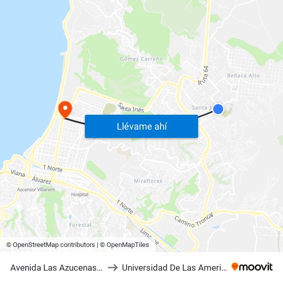 Avenida Las Azucenas, 27 to Universidad De Las Americas map
