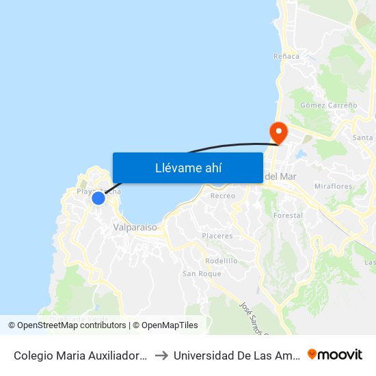 Colegio Maria Auxiliadora / Sur to Universidad De Las Americas map