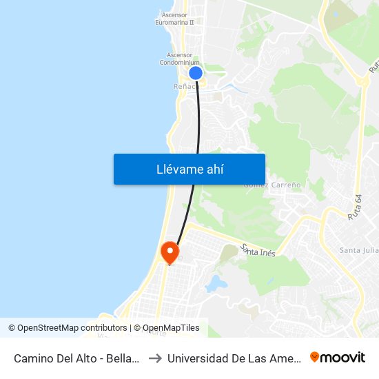 Camino Del Alto - Bellavista to Universidad De Las Americas map