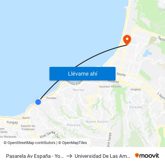 Pasarela Av España - Yolanda to Universidad De Las Americas map