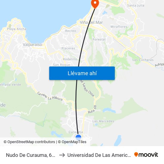 Nudo De Curauma, 630 to Universidad De Las Americas map