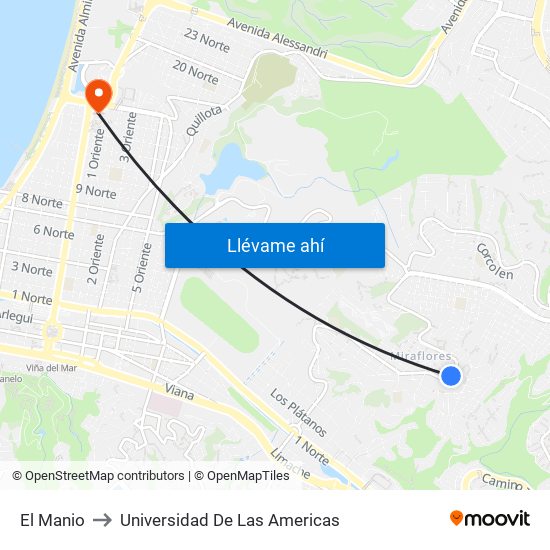 El Manio to Universidad De Las Americas map