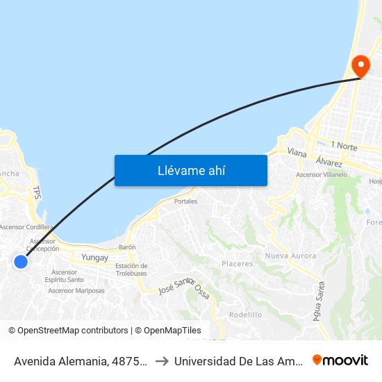 Avenida Alemania, 4875-4899 to Universidad De Las Americas map