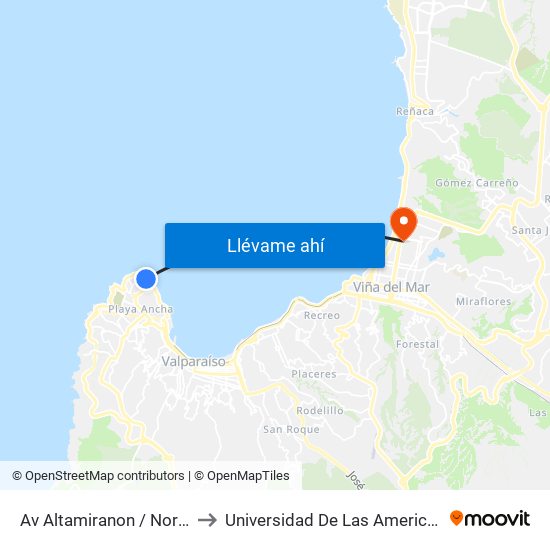 Av Altamiranon / Norte to Universidad De Las Americas map