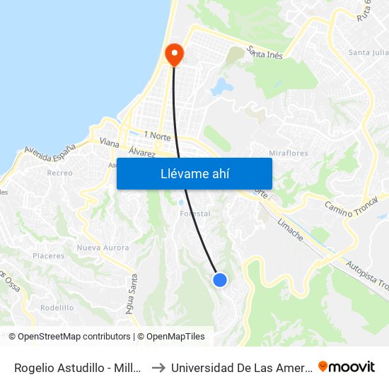 Rogelio Astudillo - Millapen to Universidad De Las Americas map