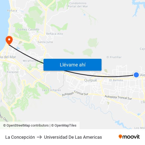La Concepción to Universidad De Las Americas map