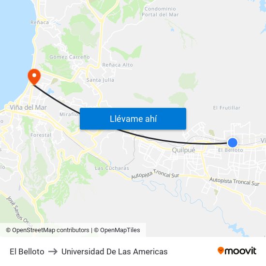 El Belloto to Universidad De Las Americas map