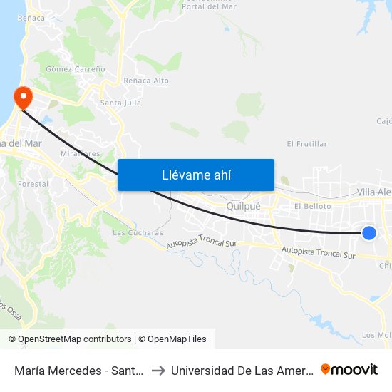 María Mercedes - Santa Fe to Universidad De Las Americas map