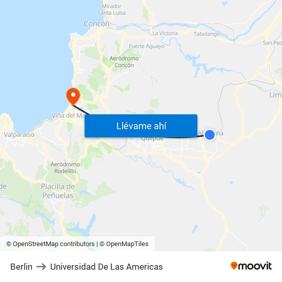 Berlin to Universidad De Las Americas map