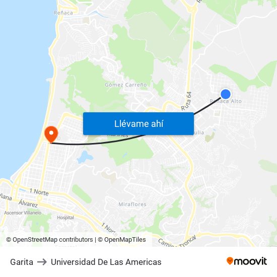 Garita to Universidad De Las Americas map