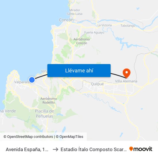 Avenida España, 1139 to Estadio Ítalo Composto Scarpati map