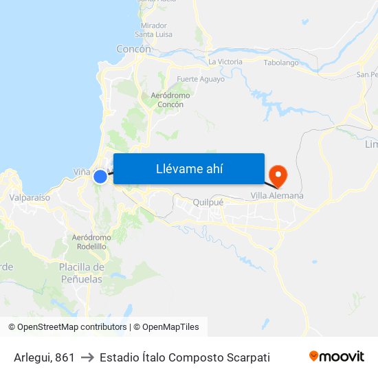 Arlegui, 861 to Estadio Ítalo Composto Scarpati map