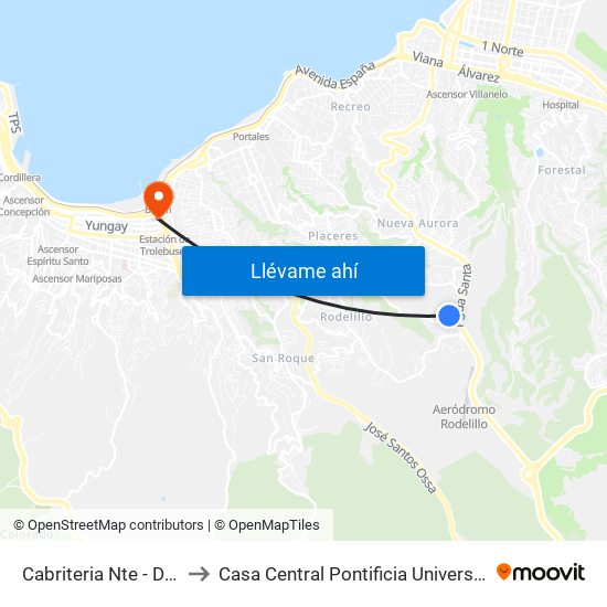 Cabriteria Nte - Dr Issrael Boizblat to Casa Central Pontificia Universidad Católica De Valparaíso map