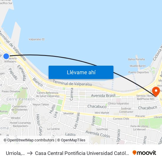 Urriola, 242 to Casa Central Pontificia Universidad Católica De Valparaíso map