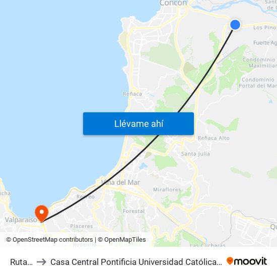 Ruta 60 to Casa Central Pontificia Universidad Católica De Valparaíso map