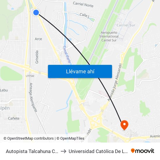 Autopista Talcahuna Concep Esq Rio Lenga to Universidad Católica De La Santísima Concepción map
