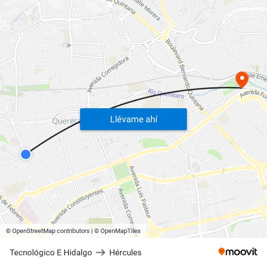 Tecnológico E Hidalgo to Hércules map