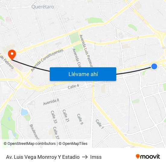 Av. Luis Vega Monrroy Y Estadio to Imss map