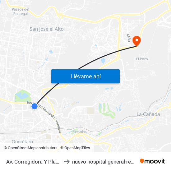 Av. Corregidora Y Plaza Del Parque to nuevo hospital general regional imss 260 map