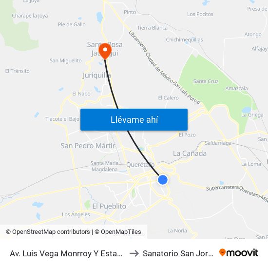 Av. Luis Vega Monrroy Y Estadio to Sanatorio San Jorge map