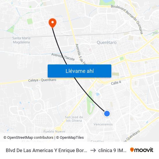 Blvd De Las Americas Y Enrique Bordes to clinica 9 IMSS map