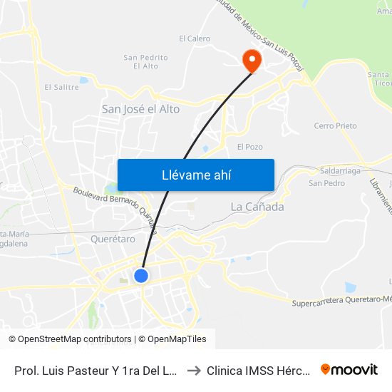 Prol. Luis Pasteur Y 1ra Del Laurel to Clinica IMSS Hércules map