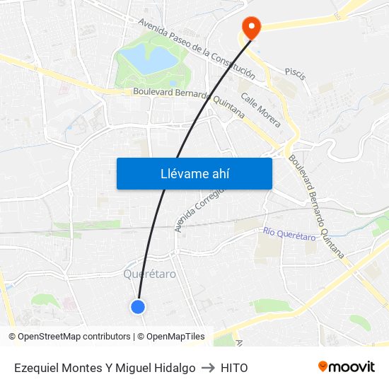 Ezequiel Montes Y Miguel Hidalgo to HITO map