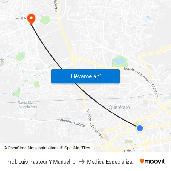 Prol. Luis Pasteur Y Manuel Gomez Morin to Medica Especializada Satelite map