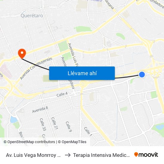 Av. Luis Vega Monrroy Y Estadio to Terapia Intensiva Medica Tec 100 map