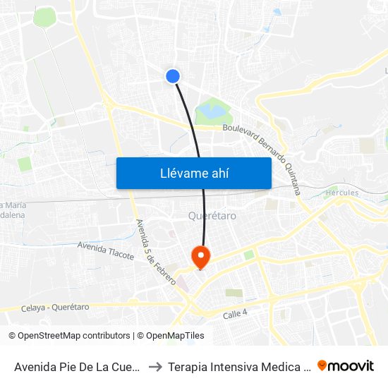 Avenida Pie De La Cuesta, 886 to Terapia Intensiva Medica Tec 100 map