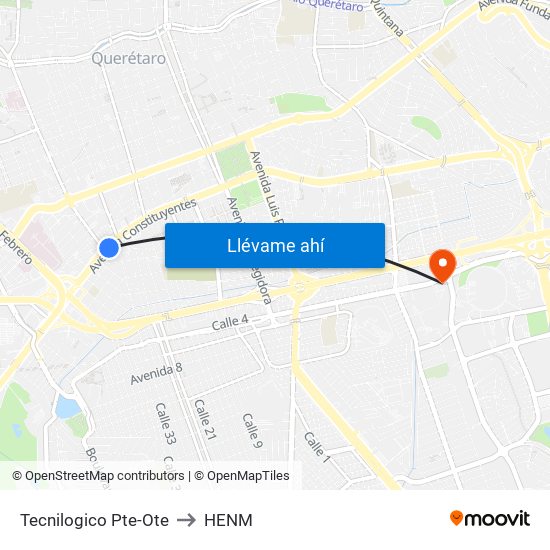 Tecnilogico Pte-Ote to HENM map