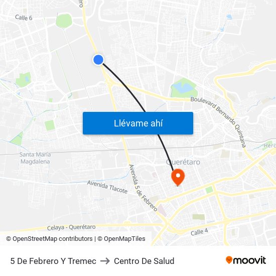 5 De Febrero Y Tremec to Centro De Salud map