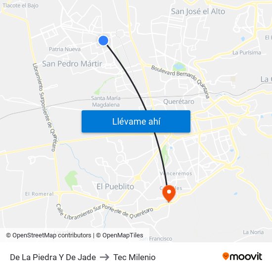 De La Piedra Y De Jade to Tec Milenio map