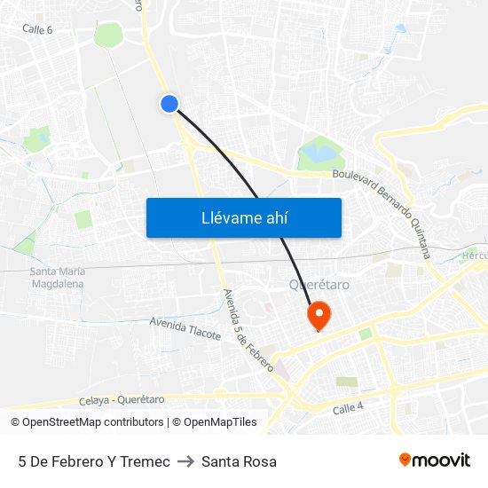 5 De Febrero Y Tremec to Santa Rosa map