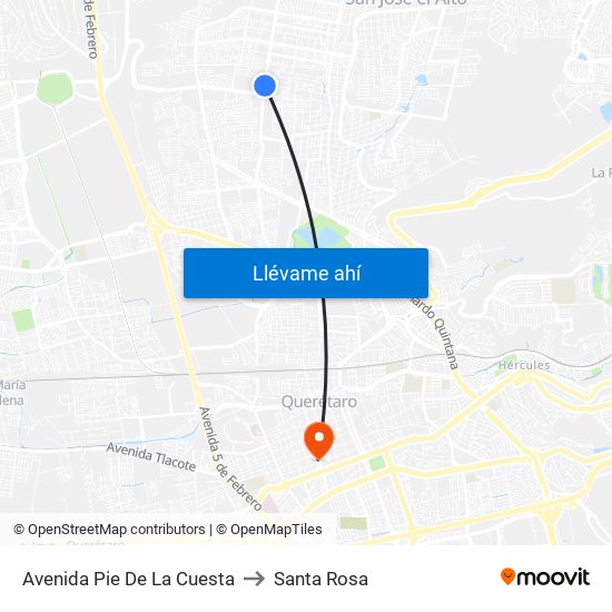 Avenida Pie De La Cuesta to Santa Rosa map